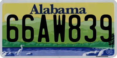 AL license plate 66AW839