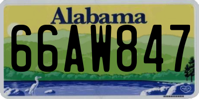 AL license plate 66AW847