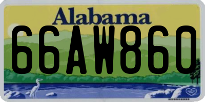 AL license plate 66AW860