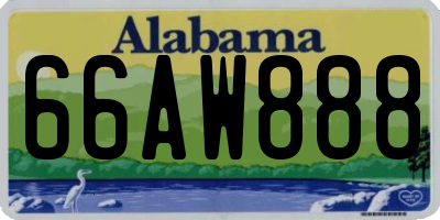 AL license plate 66AW888