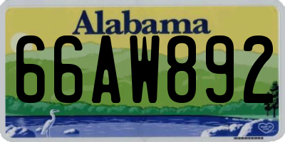AL license plate 66AW892