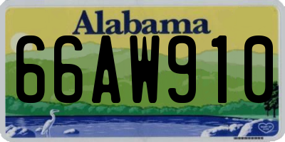 AL license plate 66AW910