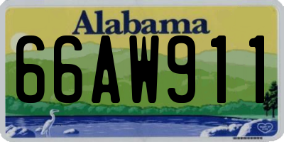 AL license plate 66AW911