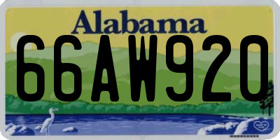 AL license plate 66AW920