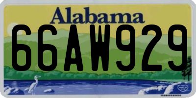 AL license plate 66AW929