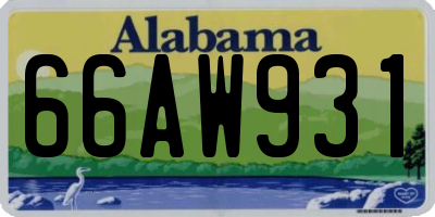 AL license plate 66AW931
