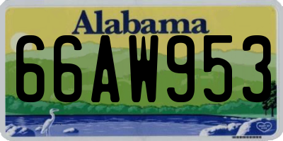AL license plate 66AW953