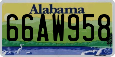 AL license plate 66AW958