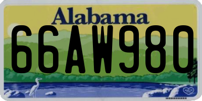 AL license plate 66AW980