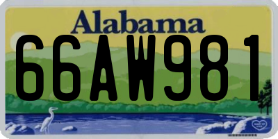 AL license plate 66AW981