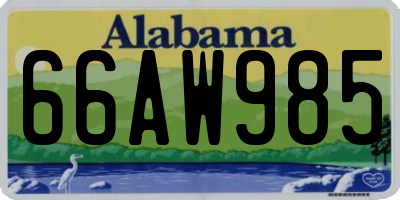 AL license plate 66AW985