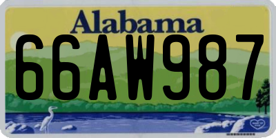 AL license plate 66AW987