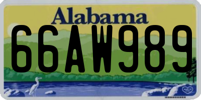 AL license plate 66AW989