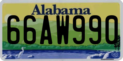 AL license plate 66AW990