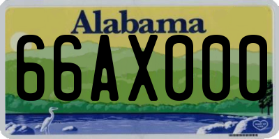 AL license plate 66AX000