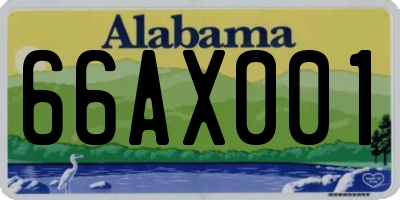 AL license plate 66AX001