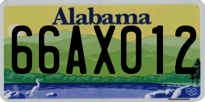 AL license plate 66AX012