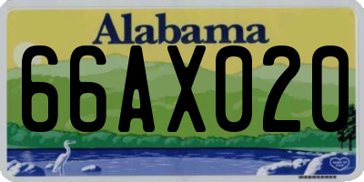 AL license plate 66AX020