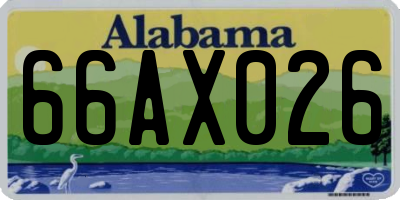 AL license plate 66AX026