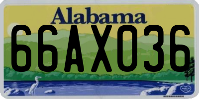 AL license plate 66AX036