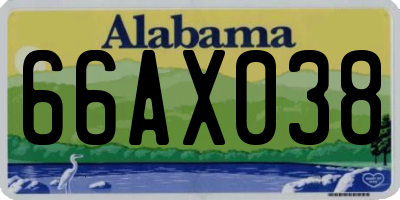 AL license plate 66AX038