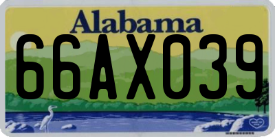 AL license plate 66AX039