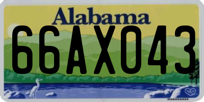 AL license plate 66AX043