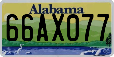 AL license plate 66AX077