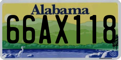 AL license plate 66AX118