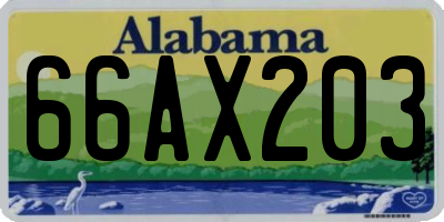AL license plate 66AX203