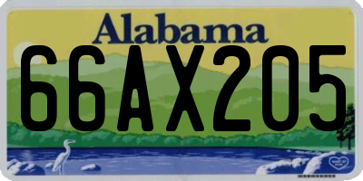 AL license plate 66AX205