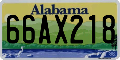 AL license plate 66AX218