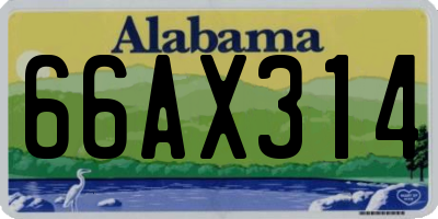 AL license plate 66AX314