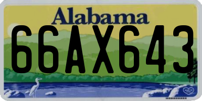 AL license plate 66AX643