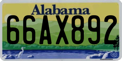 AL license plate 66AX892