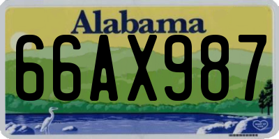 AL license plate 66AX987