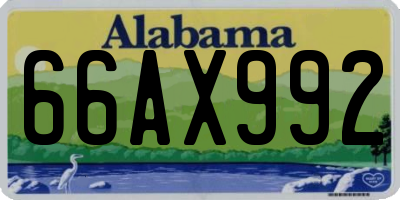 AL license plate 66AX992
