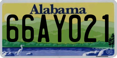 AL license plate 66AY021