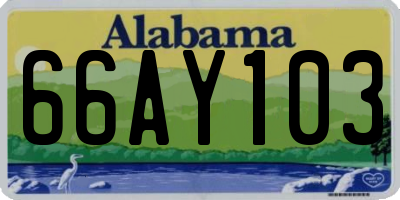 AL license plate 66AY103