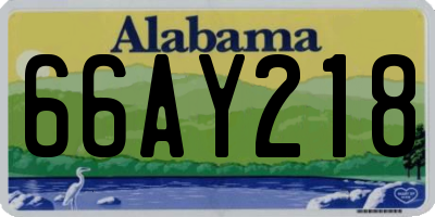 AL license plate 66AY218