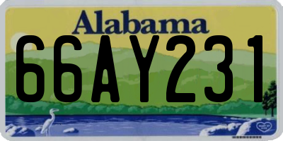 AL license plate 66AY231