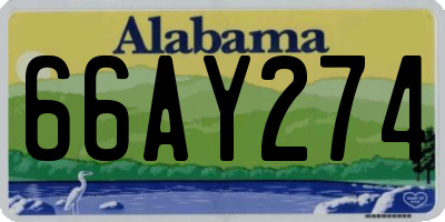 AL license plate 66AY274