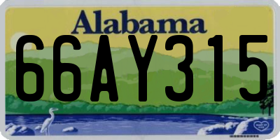 AL license plate 66AY315