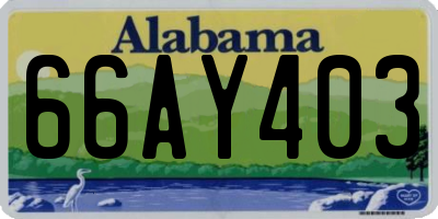AL license plate 66AY403