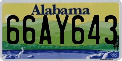 AL license plate 66AY643