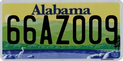AL license plate 66AZ009