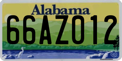 AL license plate 66AZ012