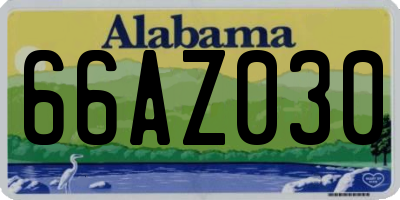 AL license plate 66AZ030