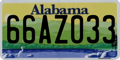 AL license plate 66AZ033