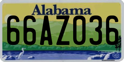 AL license plate 66AZ036